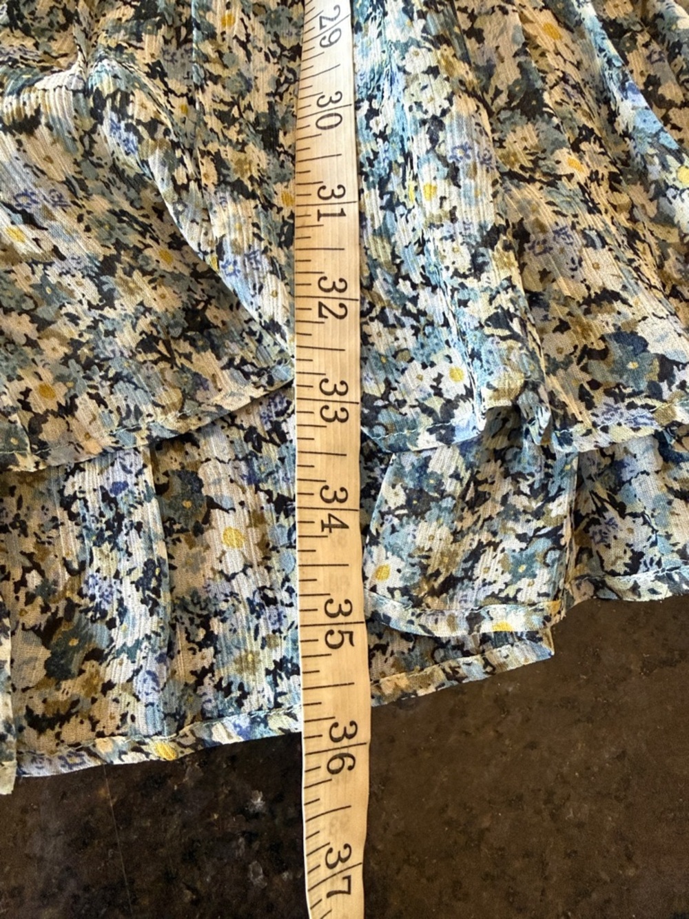 Sezane Aurena Boho Mini Dress Garden Blue Floral Print Size 38 (US size 6/8) - Picture 10 of 14